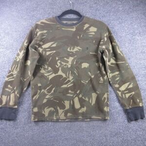 Polo‎ Ralph Lauren Sweater Mens Medium Green Camo Waffle Knit Thermal Pullover
